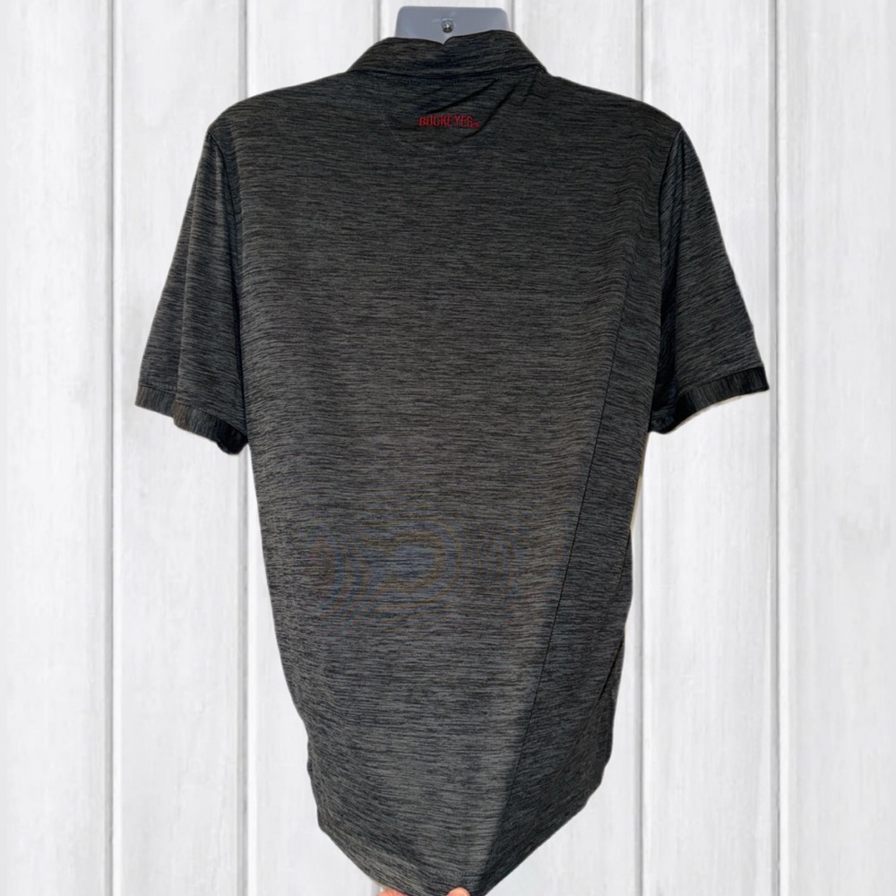 Ohio State Buckeyes Varsity Polo Shirt | Men’s Size M |Gray Heather Short Sleeve - Picture 5 of 11